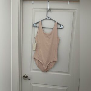 Pact Tank Bodysuit Organic Cotton NWT Size M Tan